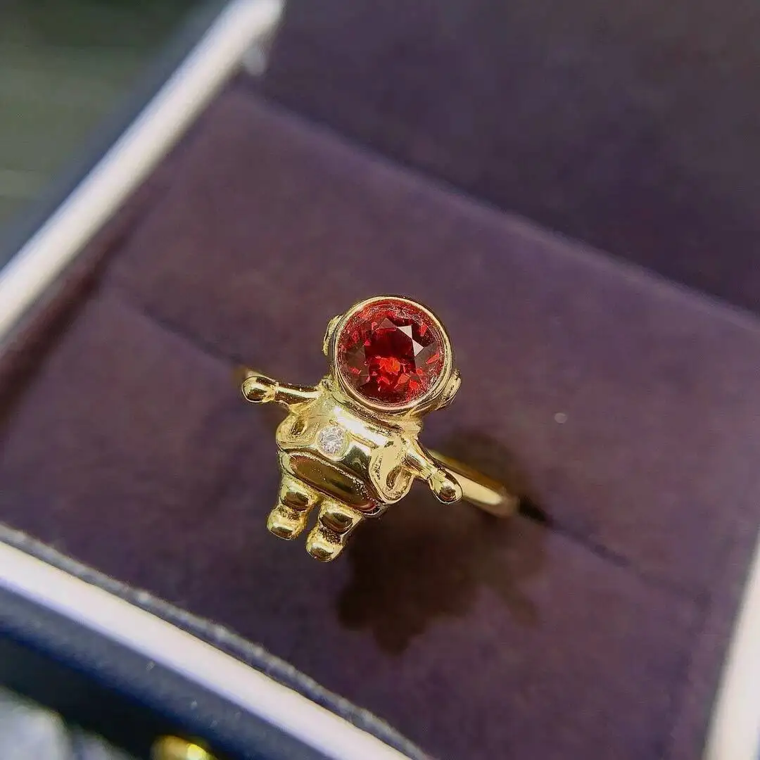 KJJEAXCMY New Jewelry Natural Women's Garnet Ring 925 silver inlay Colorful and splendid High clarity supports detection