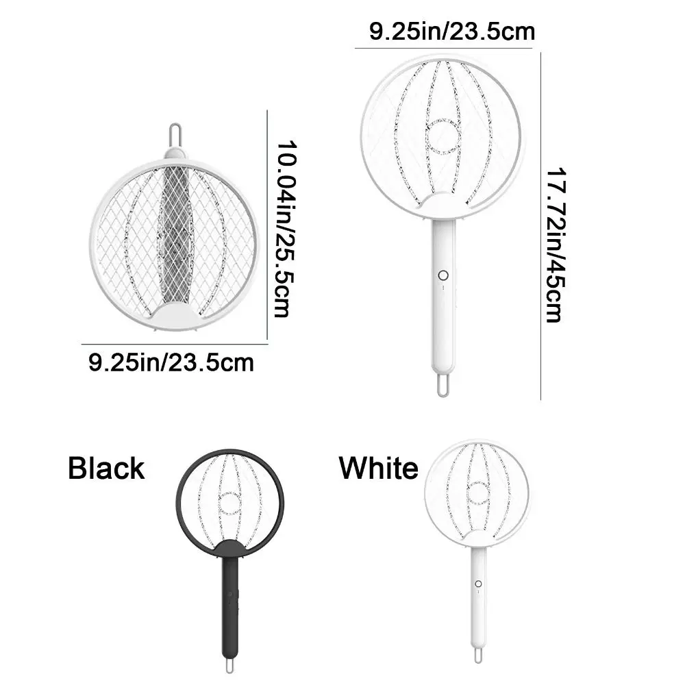 Plastic Foldable Electric Mosquito Swatter USB Rechargeable Handheld Electric Mosquito Racket Space Saving Safe Fly Bug Zapper