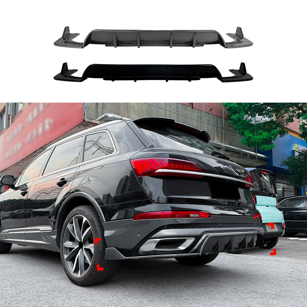 

Rear Bumper Lip Spoiler For Audi Q7 Sline 4M 2020-2023 Diffuser Body Kit Exterior Styling Modification Car Accessories