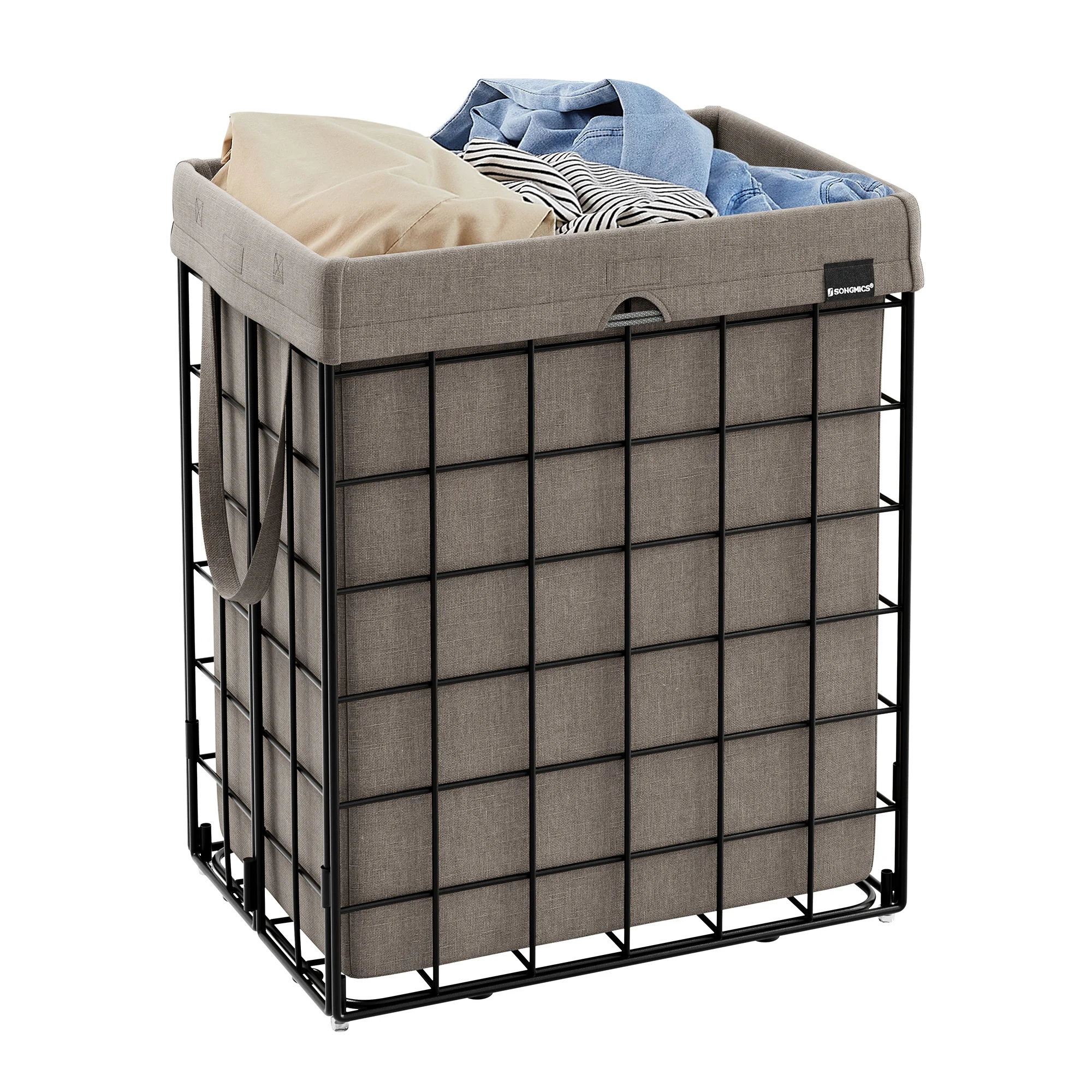 

SONGMICS Laundry Hamper, 23.8 Gal. (90L) Laundry Basket, Collapsible Clothes Hamper, Removable and Washable Liner