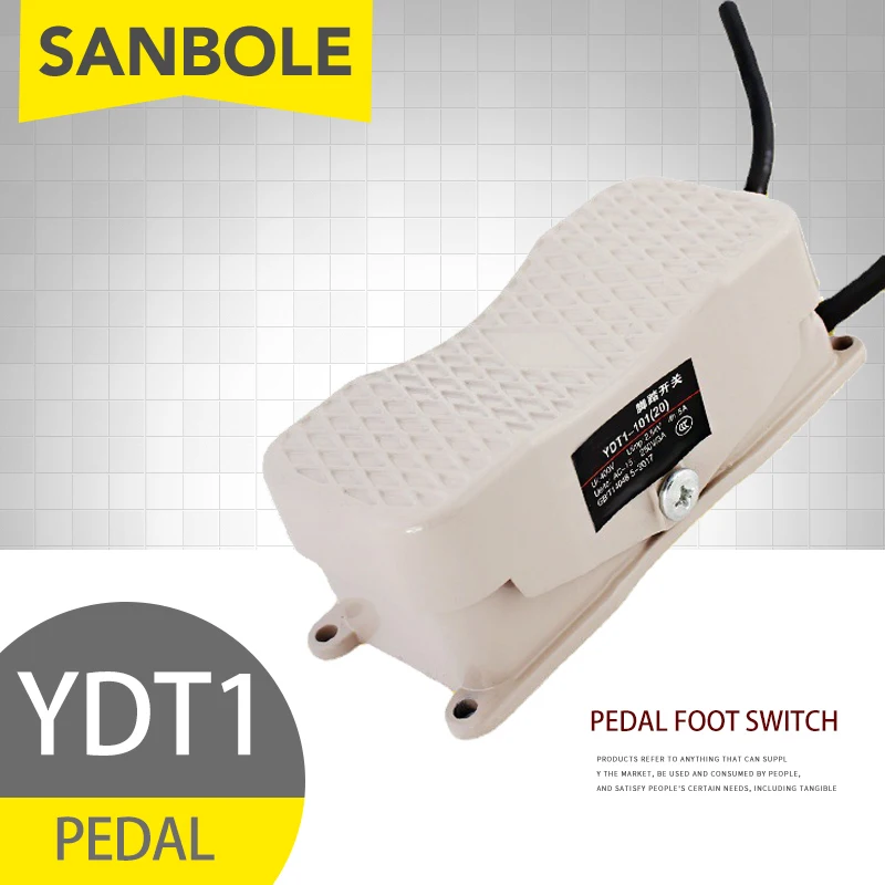 Foot Switch Pedal Push Button Controller YDT1-20 101 Reverse With Wire Aluminum Case Double Control Single Three Phase Motor