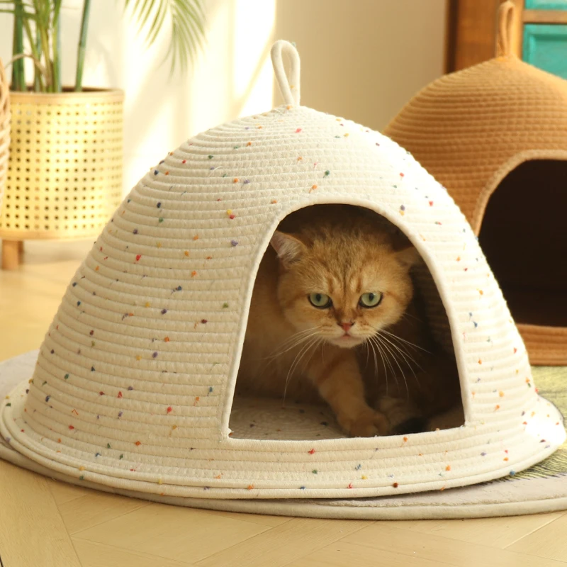 新しい猫用テント、冬は暖かく、安全でオールシーズン対応、取り外し可能、洗濯可能、傷や摩耗に強い