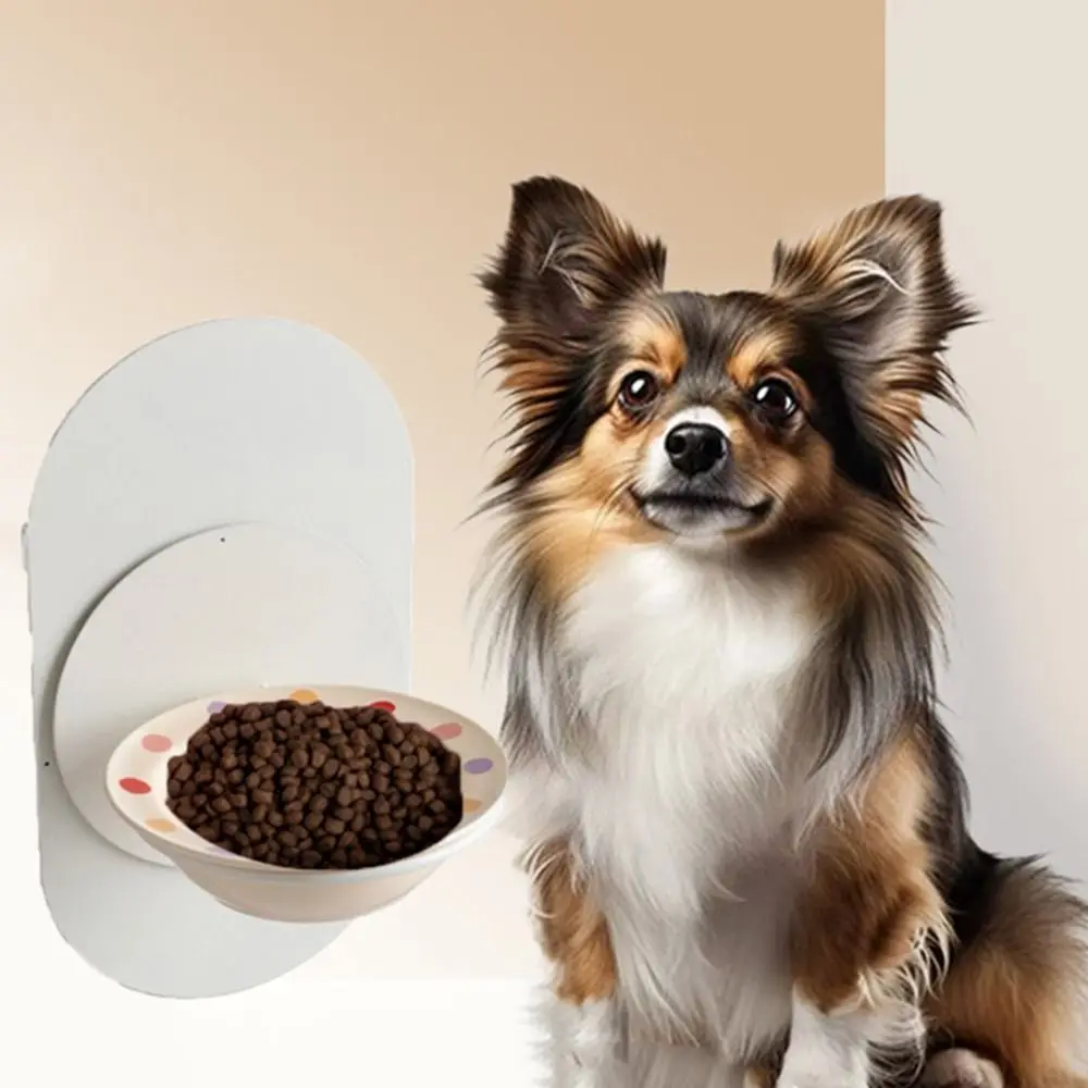 

Creative Ceramic Pet Feeding Bowl Wall Mounted Adjustable Height Dog Bowl Neck Guard Magnetic Cat Bowl for Home