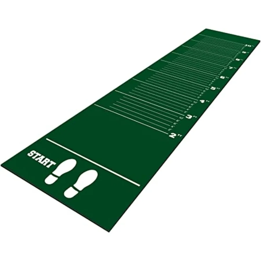 Long Jump Mat for Gym School Home Use: Carpeted Non-Slip Surface with Hash Marks Blue Durable PVC Foam Core