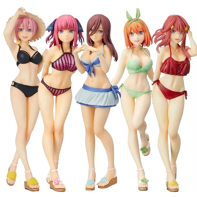 20CM Anime The Quintessential Quintuplets Figure Sexy Swimsuit Standing Nakano Nakano Miku Model Static Toys Collection Doll