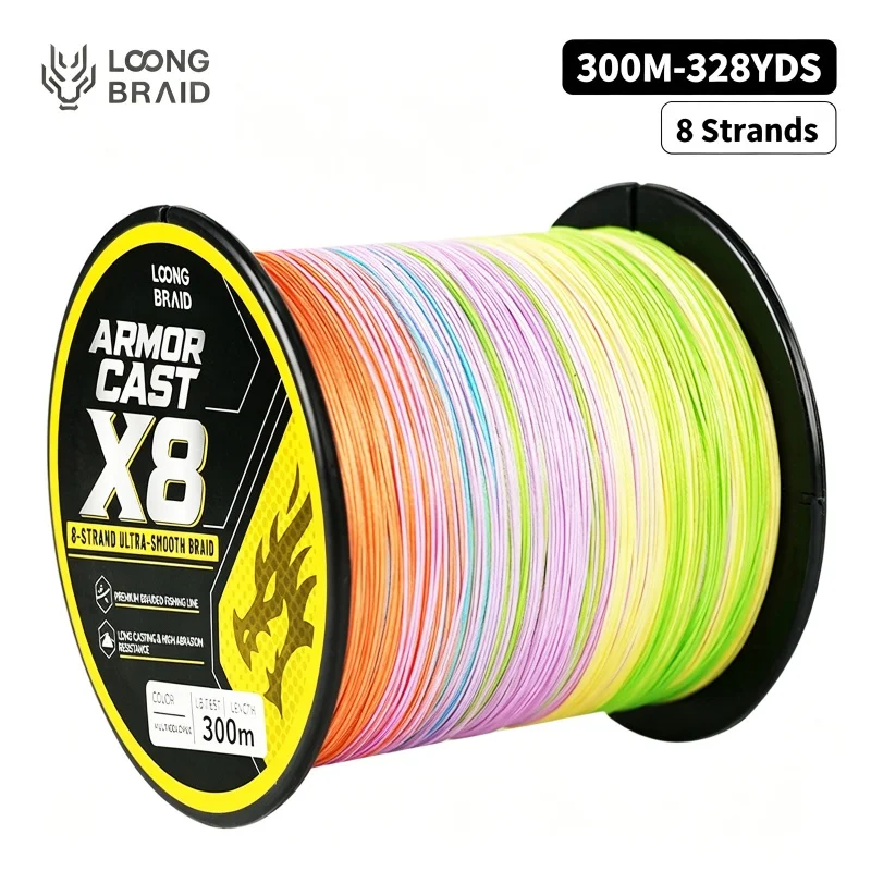 LOONG BRAID 300M Geflochtene Angelschnur X8 PE Multifilament-Schnur Ultra-Dünn Superstark Zugfeste Schnur für Süß- und Salzwasser – Detail 2