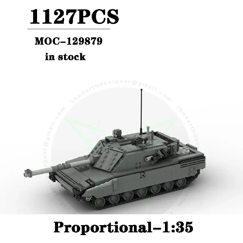 

Строительный блок MOC-129879 основной боевой танк Масштаб 1:35 модель 1127 шт. детский подарок на день рождения Рождественская игрушка