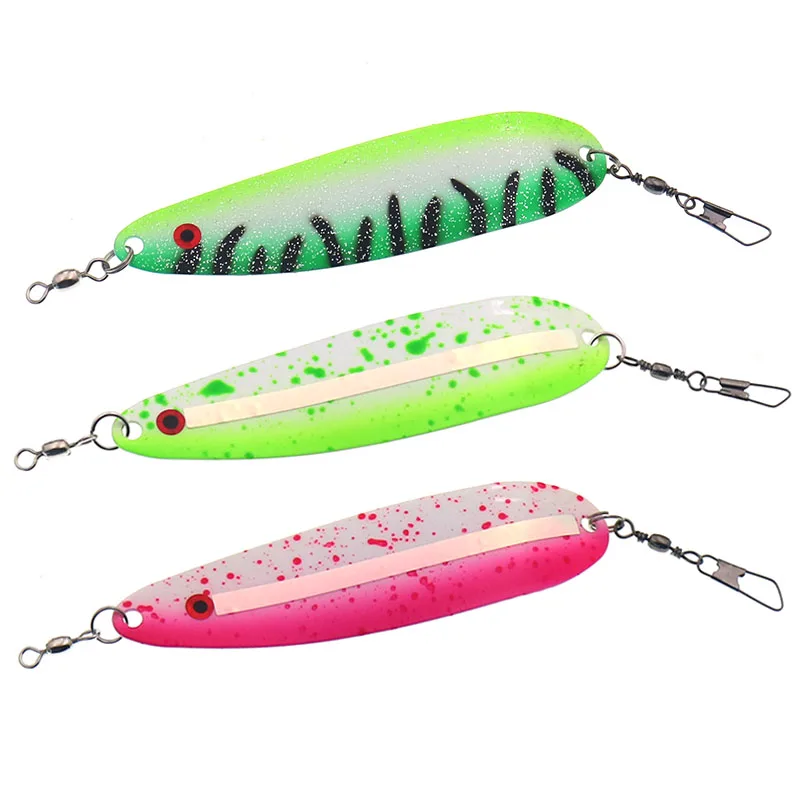 1Pcs   Long casting Trolling Fishing Lure 24g 11cm metal Jig bait Spoon Spinner Fishing Flasher