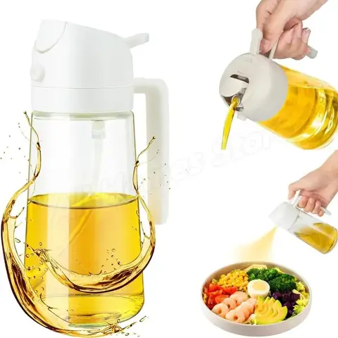 500ml 2 in 1 스프레이 오일 분무기 오일 디스펜서 오일 항아리 바베큐 주방 베이킹 에어 프라이팬 오븐 구이 피크닉 주방 도구