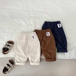 Pantalones lisos de pana para bebé, pantalón informal, bombacho, ropa para niño, novedad de otoño