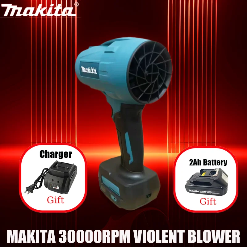 

Violent Blower Makita 30000RPM Turbo Jet Fan 18V Electric Air Duster Wind Speed Turbo Rechargeable with Light Car Cleanin Tool