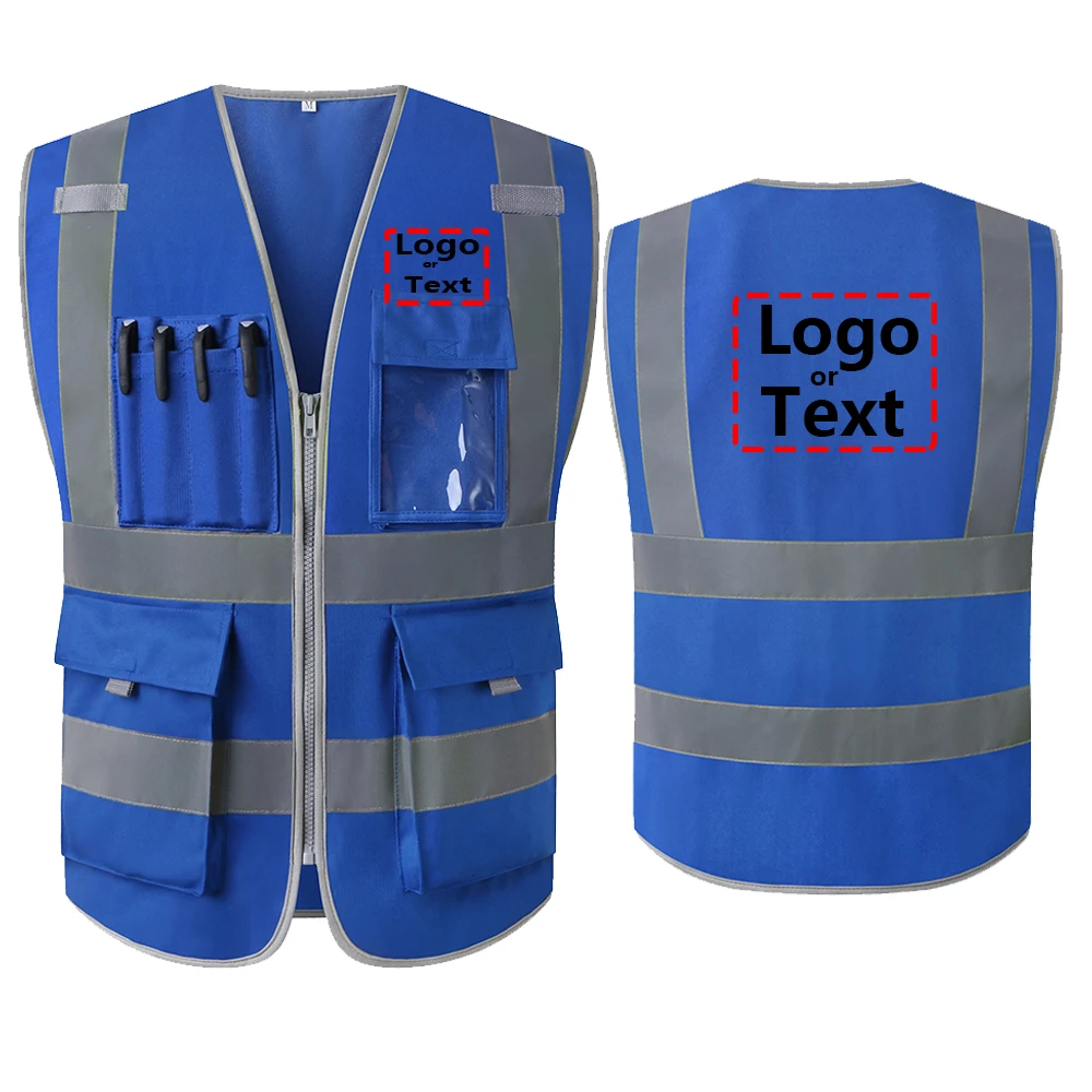 Safety Vest With Logo Customized Reflective Vest With Company Logo Printing High Visibility Work Vest For Men and Women