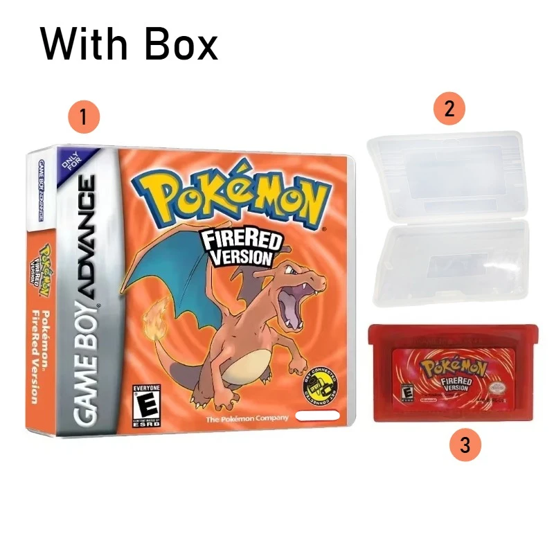 بيكاتشو GBA لعبة بوكيمون سلسلة 32 بت لعبة فيديو خرطوشة وحدة التحكم بطاقة البوكيمون الزمرد الناري الأحمر ورقة خضراء روبي الياقوت الولايات المتحدة الأمريكية #4