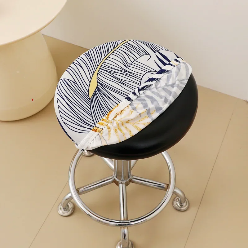 Adjustable Round Stool Cover Removable Stool Slipcover Washable Stool Cushion Elastic Home Office Decor Cover Sillas De Comedor