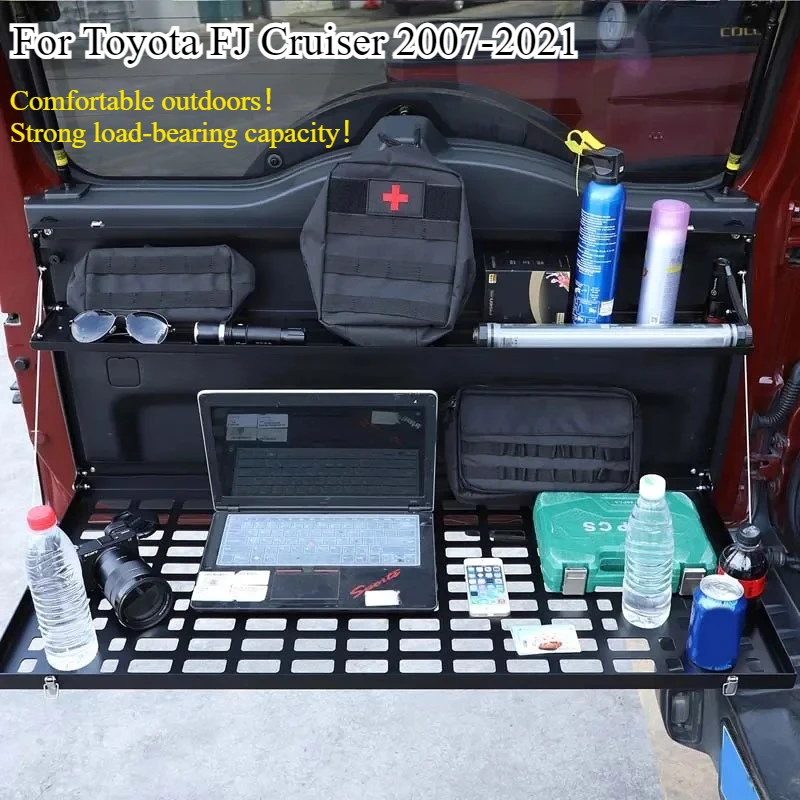

For Toyota FJ Cruiser 2007-2021 Car Aluminum Alloy Tailgate Luggage Carrier Folding Storage Shelf tool Table Car Accessories