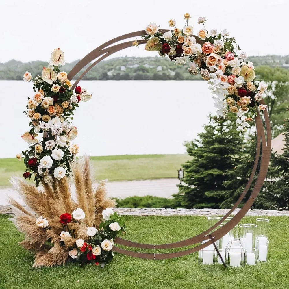 7.5ft Natural Birch Wood Square Wedding Arch, Rustic Arbor Photography Backdrop Stand wedding arch