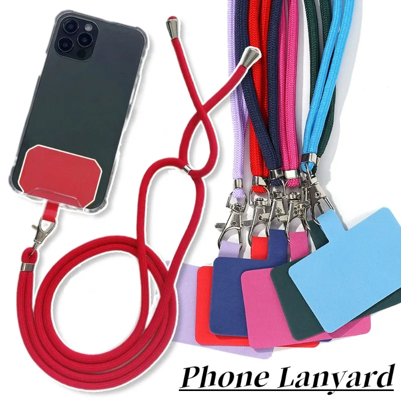 Adjustable Cell Phone Lanyard Detachable Neck Cord Lanyard Strap Carabiner Crossbody Rope Pendant Card for Mobile Key Fob Colors