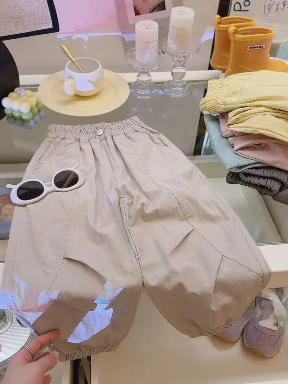 Pantalons de sport rafraîchissants à sec pour filles, pantalons longs et amples, vêtements décontractés d'été pour petites filles, nouvelle collection
