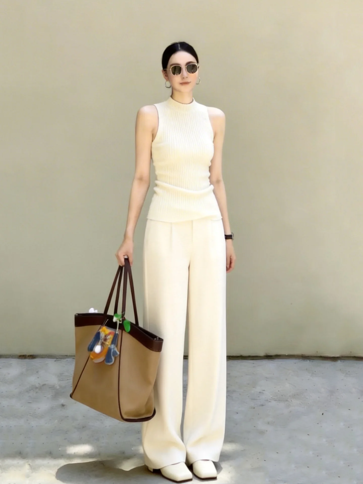 

Белый шелковый ацетатный жилет Ele для женщин, летний, с высоким воротником, вязаный, облегающий, базовый слой, верхняя одежда