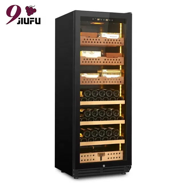 Newest Wooden Cigar Cabinets Constant Temperature Humidity Compressor Cigar Humidors