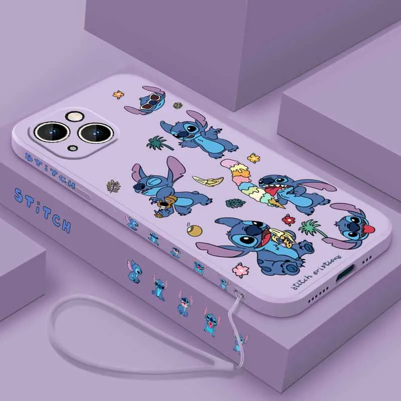 ديزني الآيس كريم غرزة لسامسونج غالاكسي S25 S24 S23 S22 S21 S20 FE لايت زائد الترا السائل اليسار حبل جراب هاتف