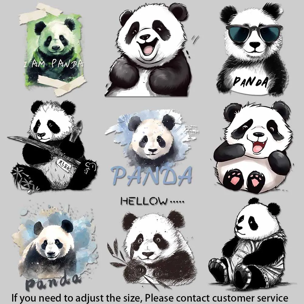 

Cute Panda Iron On Patches for Clothes Fabric DIY Crafts Waterproof Stickers Hoodie Home Decor Fashion Design Art Project