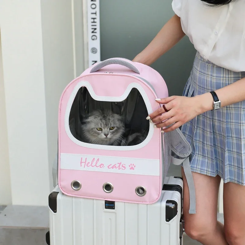 FurStarCat Carrier Bags Windproof Outdoor Travel Backpack For Cat Small Dogs Transport Carrying Bag Cat Backpack Carriers With C