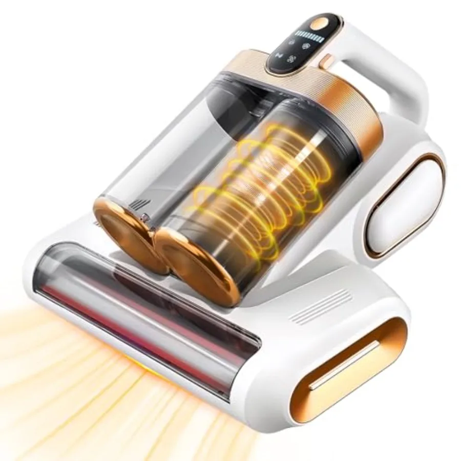 

Cordless Mattress Vacuum Cleaner 16Kpa Bed Vacuum with 253.7nm UV-C Light and Ultrasonic Tech HEPA Filter Portable Handheld Vac