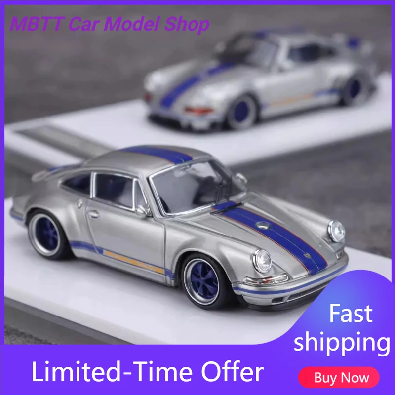 NEW Zincit 1:64 Porsche Singer Coupe in California Silver Die-Cast Car Model Gifts for Boys for the Holidays In stock