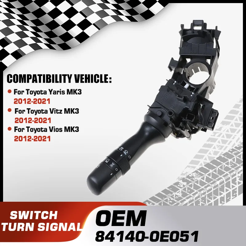 

Переключатель поворотников и фар для Toyota Yaris MK3 2012-2021, Toyota Vitz MK3 2012-2021, Toyota Vios MK3 2012-2021, 84140-0E051