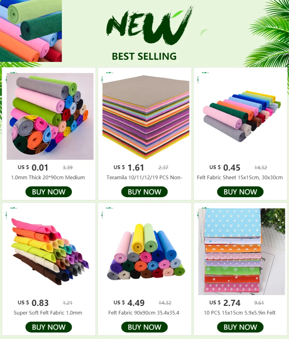 1,0 mm dickes, 20 x 90 cm großes Filzgewebe mit mittlerer Härte, Vliesstoff-Filzplatte für DIY-Näh- und Bastelzubehör, Material für Patchwork – Detail 1