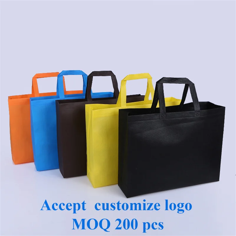 20 pieces New arrival High Quality  eco Non-woven Bag Shopping Bag With Handlefor  Clothes /christmas gift accept print logo