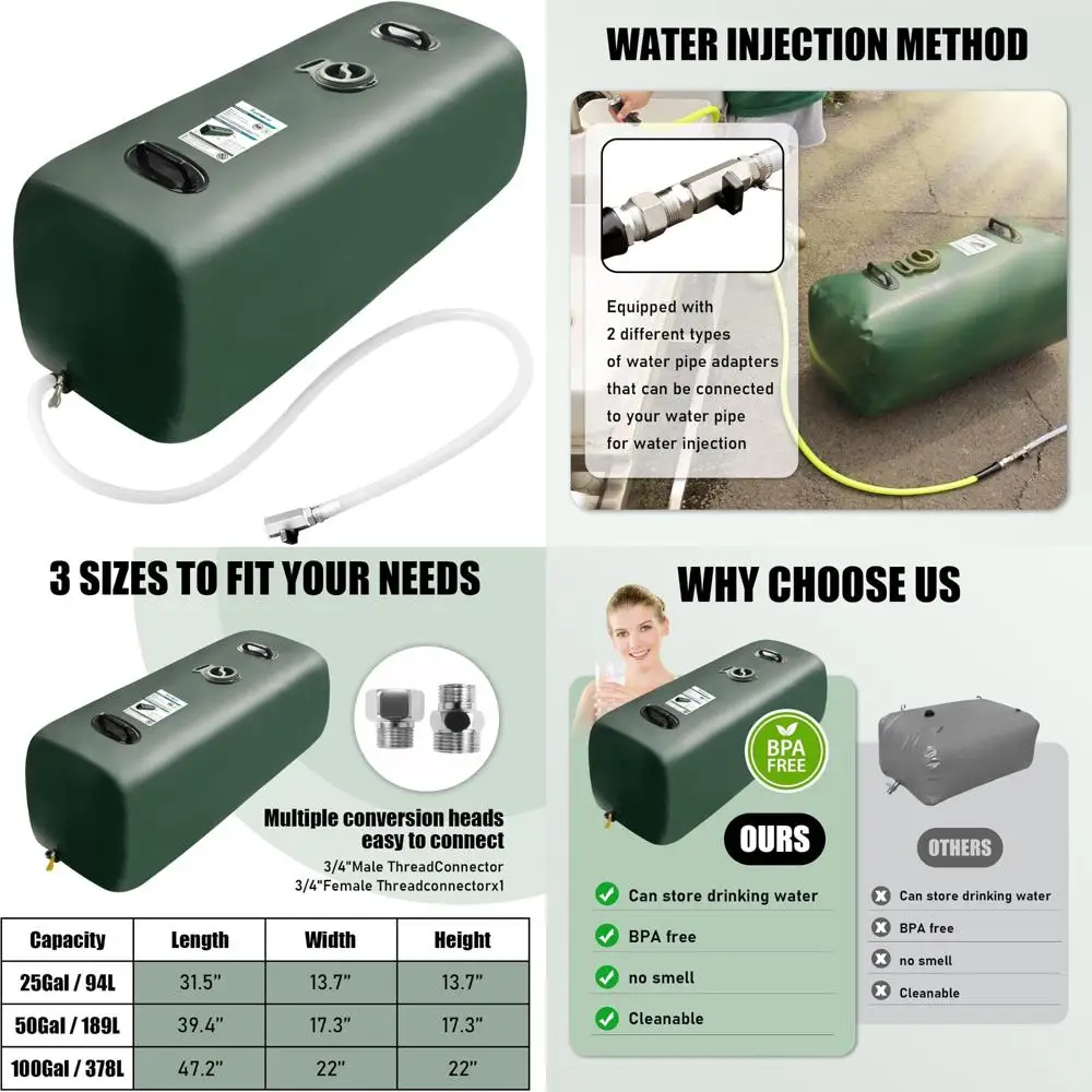 Tragbare 25-Gallonen-Wasserspeicherblase für Wohnmobile und Notfallgetränke