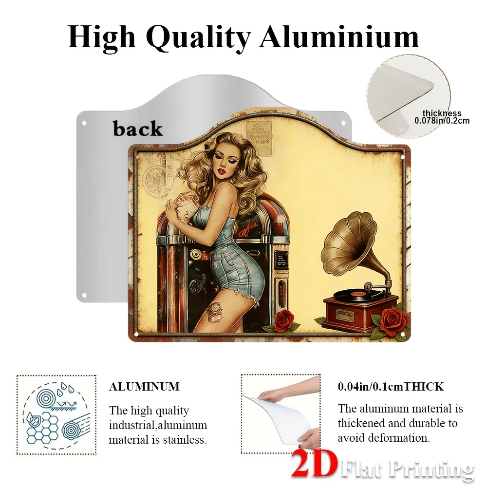1pc, 2D Flat, Signs Metal Sheet Painting 