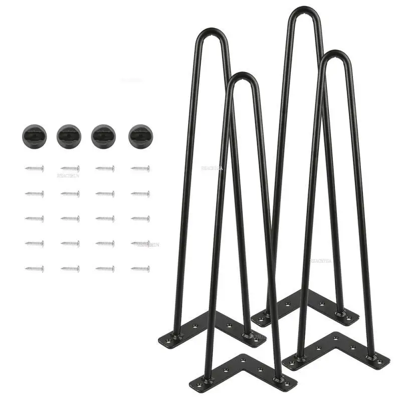 

4Pcs/set Table Legs 16 Inch Heavy Duty Hairpin Home DIY Furniture Legs Coffee Table Desk With Rubber Floor Protectors Black HWC