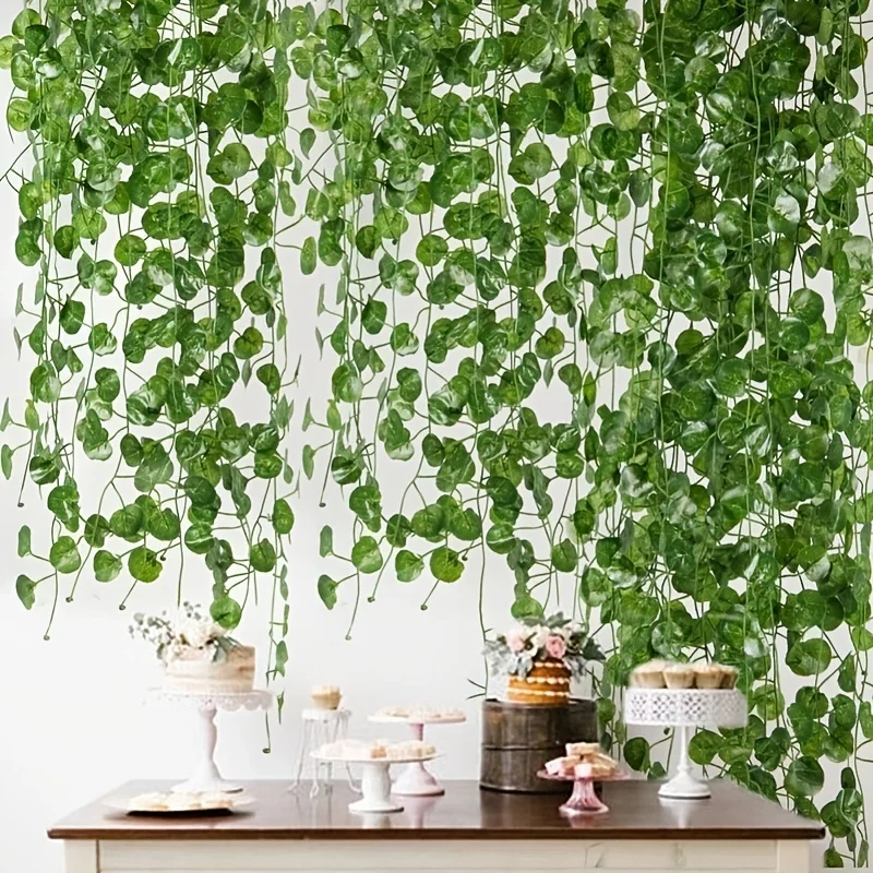 1/5 Pièces Guirlande de plantes artificielles à feuilles vertes pour centres de table, mariage, maison, extérieur, jardin, arche murale, décoration DIY, cadeau, festival