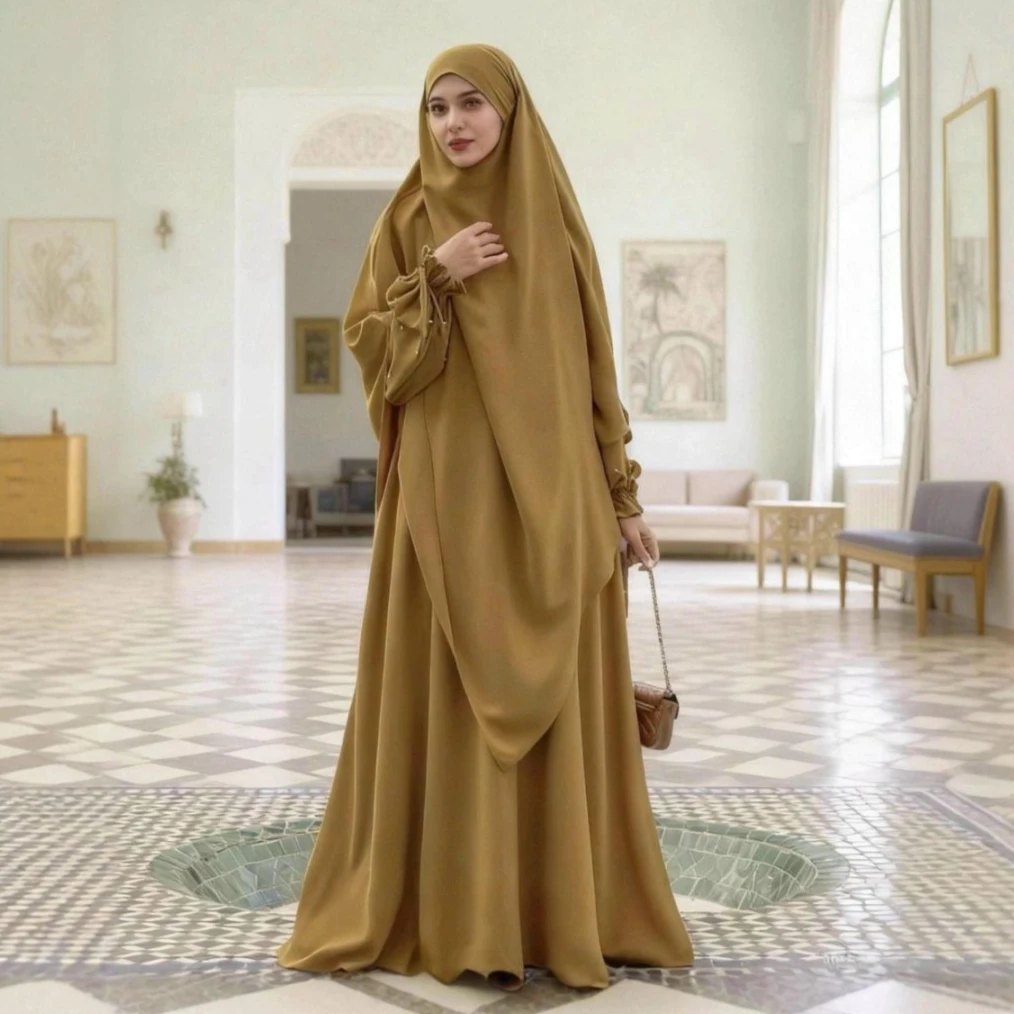 

Платье Ид Хиджаб Комплекты из 2 предметов Женщины Абая Платок Длинные платья Джалабия Марокко Мусульманский Рамадан Дубай Кафтан Ислам Халат Vestidos