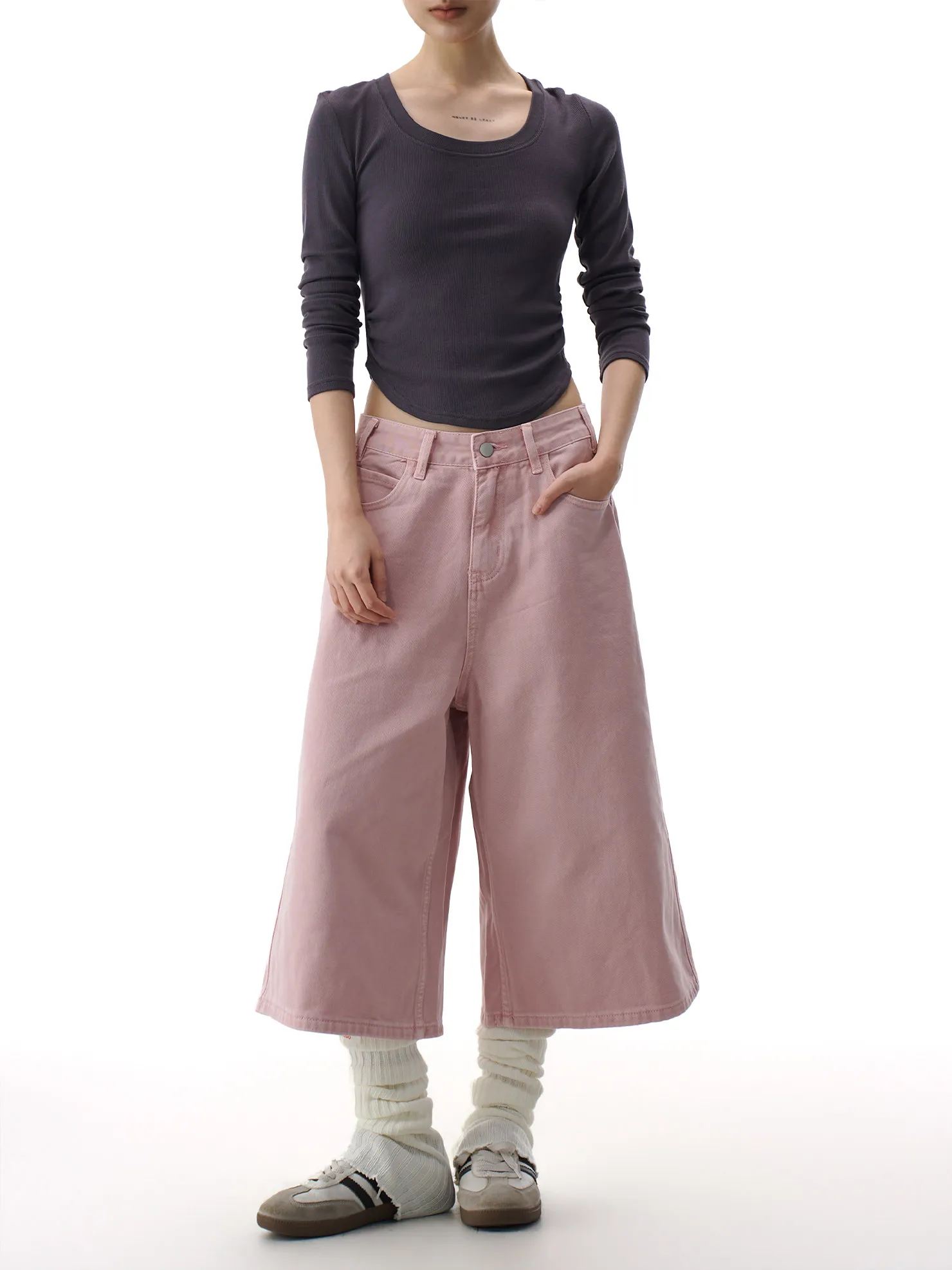 

ZHISILAO Y2k Pink Calf-length Jeans Women Vintage Casual Loose High Waist Calf-length Trousers Summer 2026