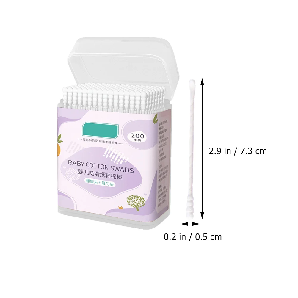 2 صندوق مسحات قطنية صديقة للبيئة آمنة لتنظيف الأذن والعناية بالوجه مسحات متعددة الوظائف للاستعمال مرة واحدة للمكياج