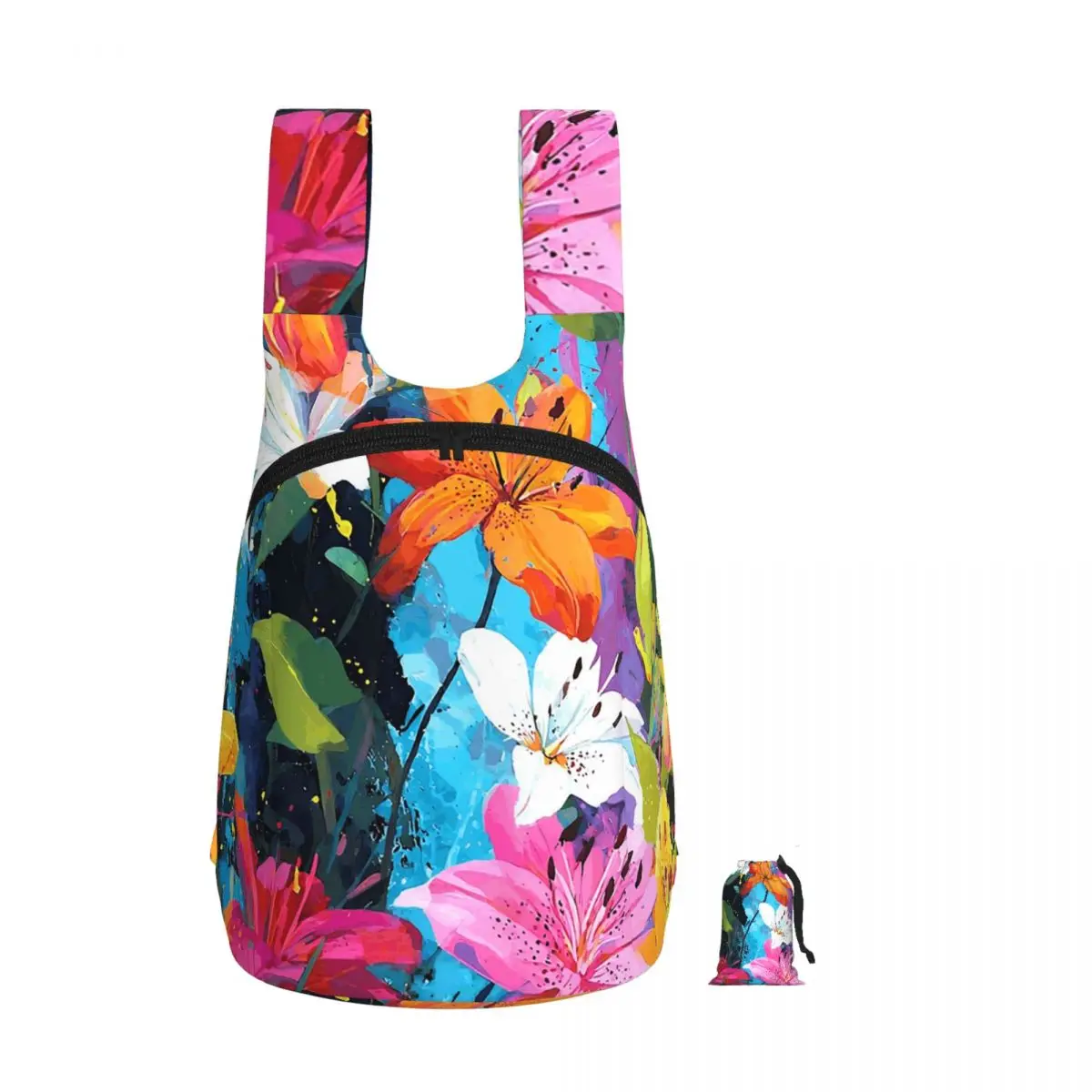 Colorful Contemporary Flowers Digital Art Backpack Student Storage BookBag Kids School Bag Computer Shoulder Bags for Men Women