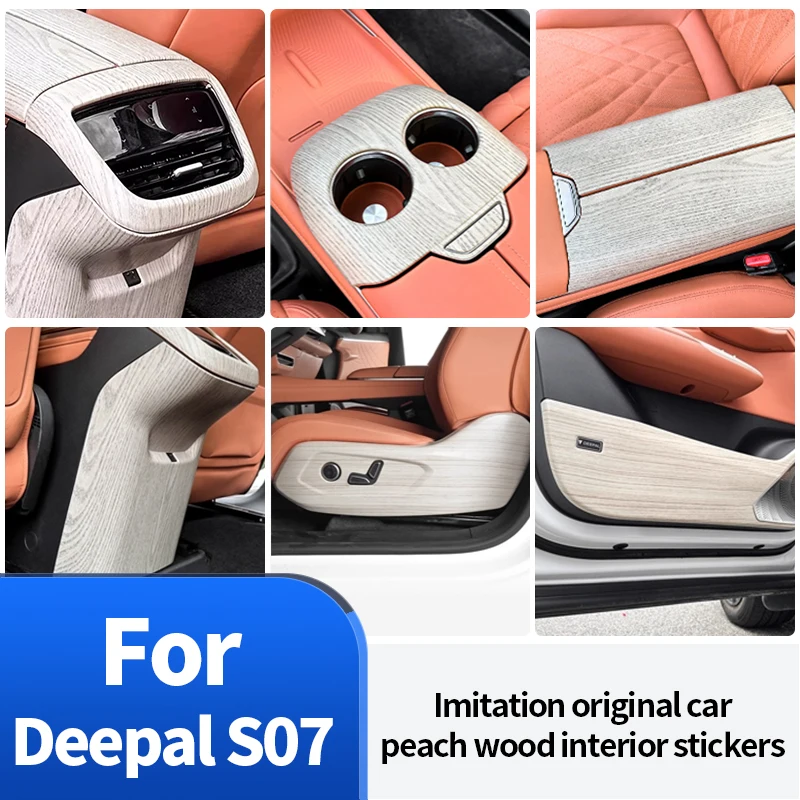 

Wooden Grain Interior Trim Cover for Changan Deepal S07 Water Cup Panel Center Console Window Switch Door Cover