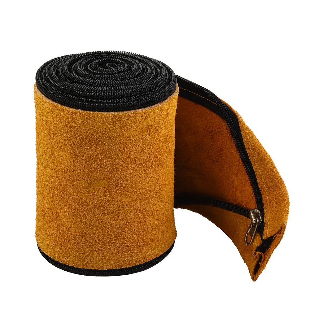 

Cable Cover TIG Welding Torch 1pc With Zipper Yellow Hose Leather Accessories Cowhide Diameter 29mm Protection