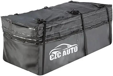 

CZC AUTO Expandable Hitch Cargo Carrier Bag – 9.5 to 11.6 cu. ft, Waterproof, Fits SUVs, Trucks, Vans – Soft Black