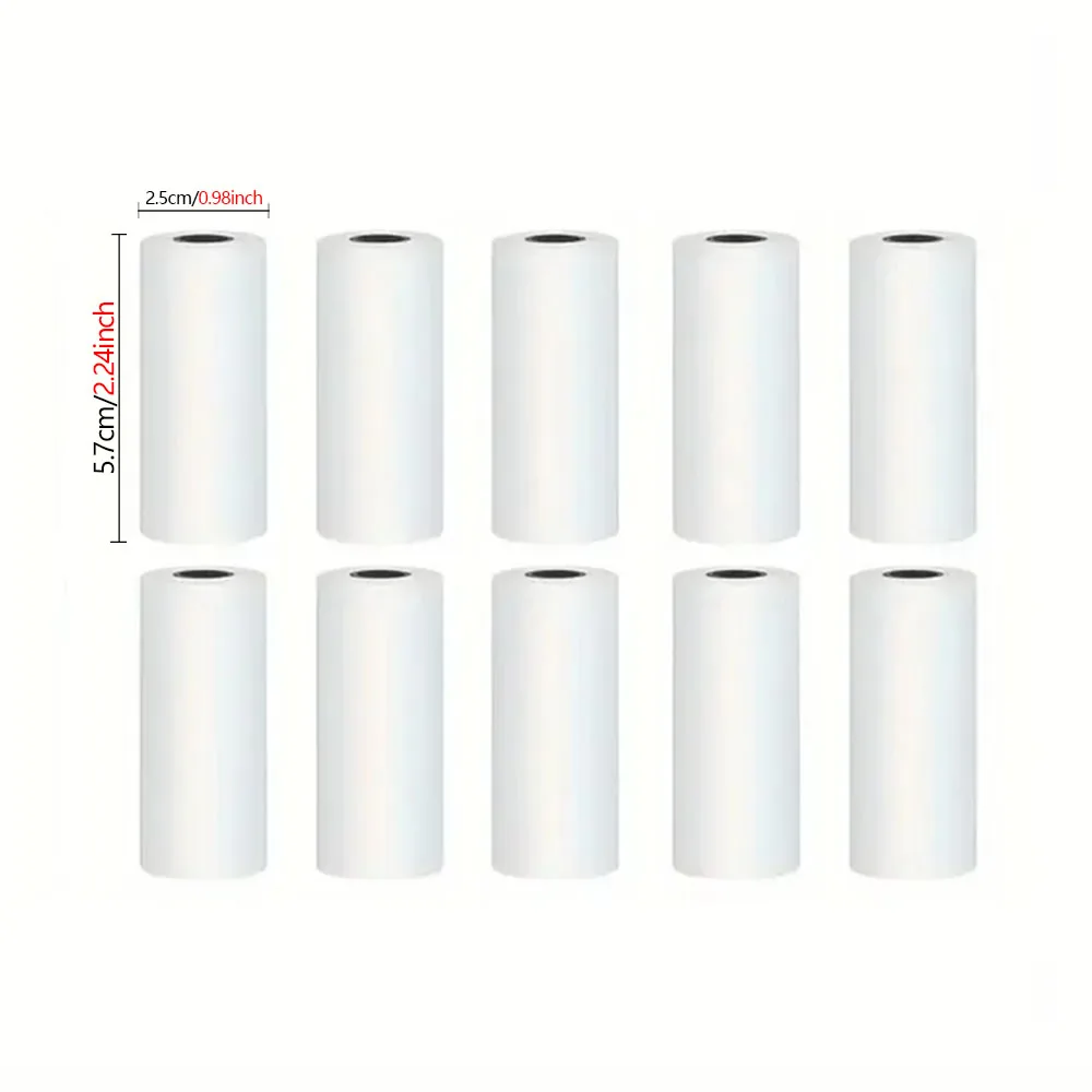 5/10 Rolls Kids Instant Camera Refill Print Paper Film Coreless Thermal Print For 57mm Portable Cash Registers Mobile Printer