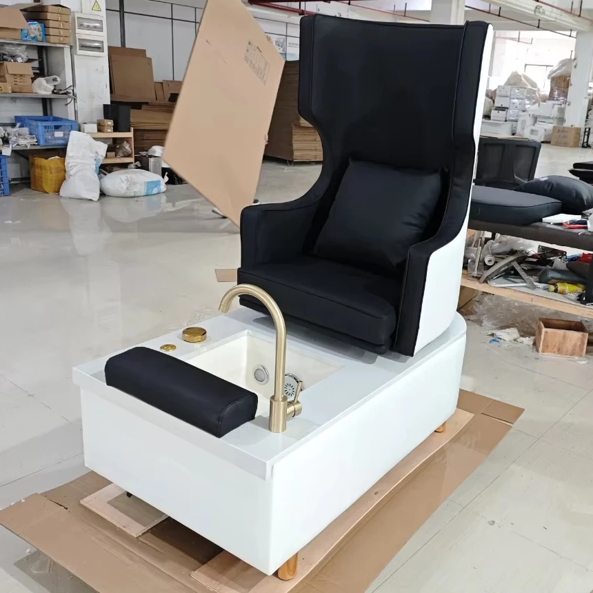 Modern Luxury Professional Electric Massage Nail Salon Nail Pedicure Chair Adjustable Seat Back Tubular Jet