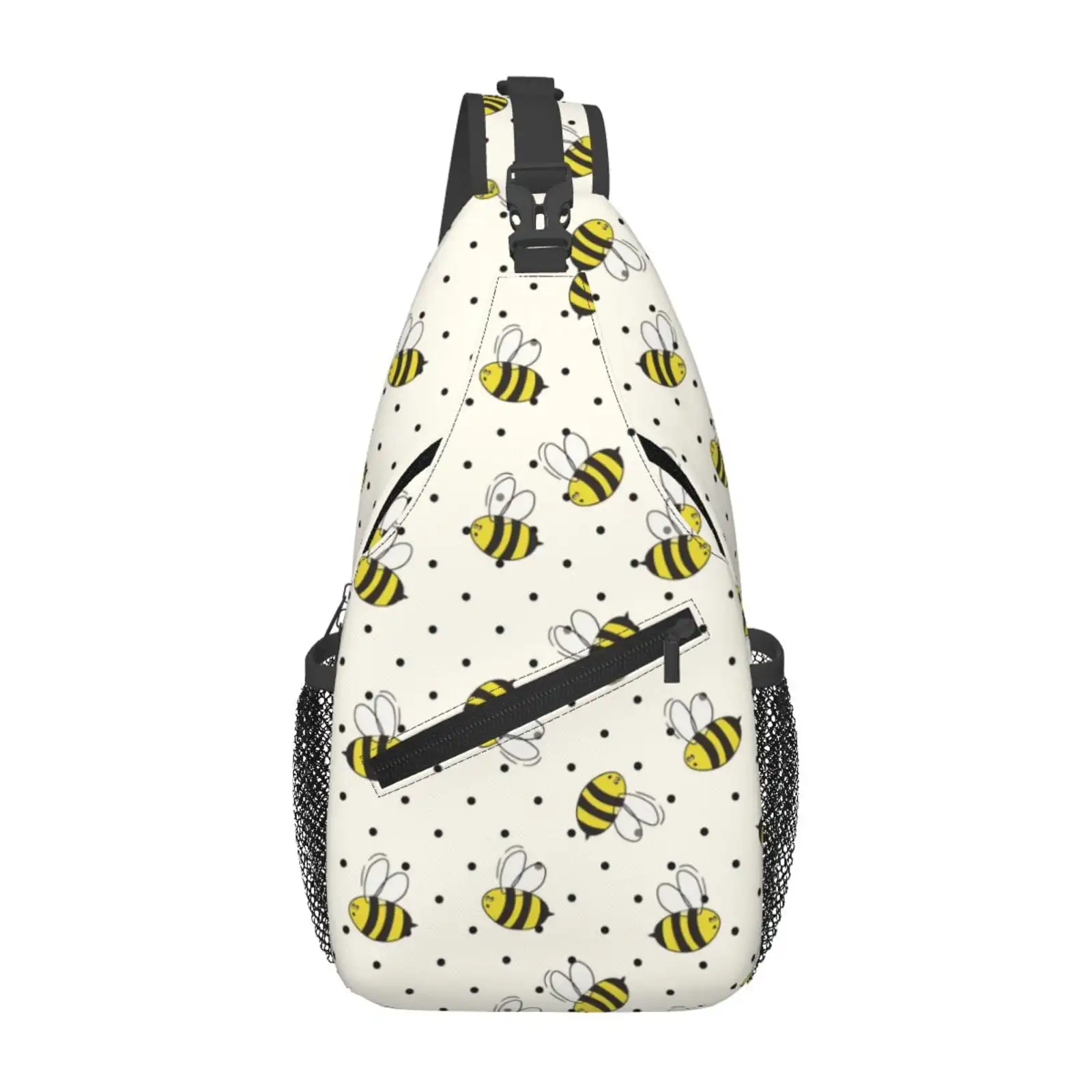 

Сумка-слинг для мужчин, поясная сумка в виде забавных пчел в горошек, сумка через плечо, нагрудная сумка, маленькая спортивная сумка, противоугонная сумка через плечо