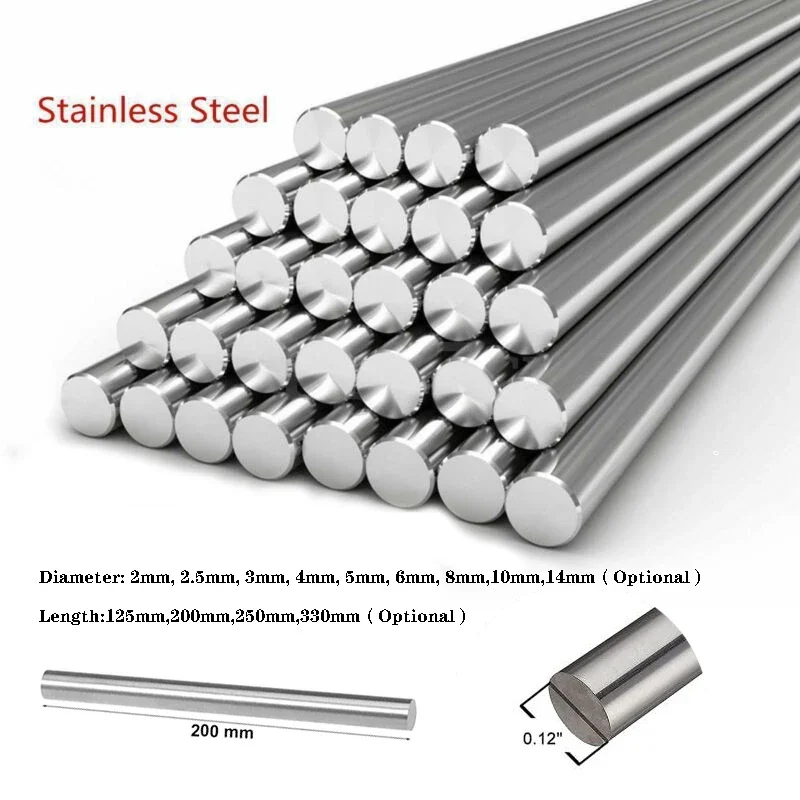 1pcs/5pcs stainless steel 304 solid metal round bar diameter 2-14mm length 125mm-330mm