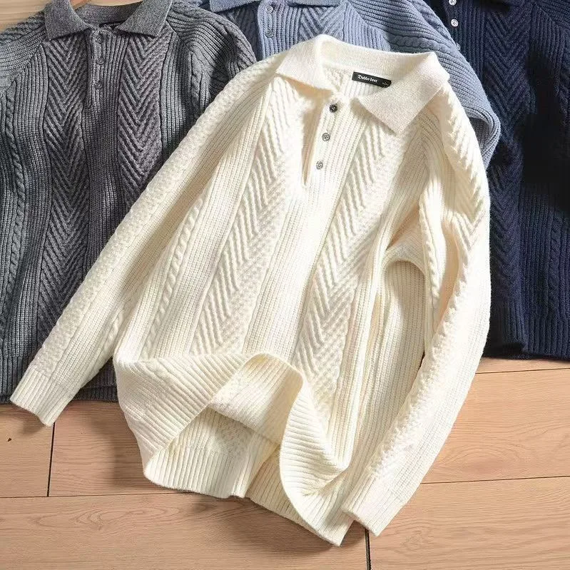 

Мужской вязаный свитер свободного кроя в американском стиле, повседневная одежда, удлиненный рукав, цветной трикотаж