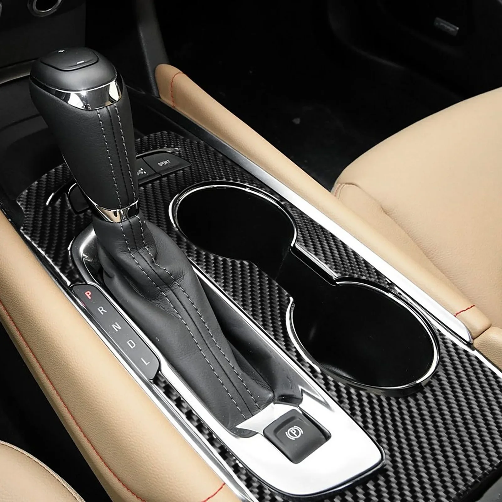 

For Chevrolet Malibu 2016-2024 Real Soft Carbon Fiber Sticker Gear Shift Center Console Panel Car Accessories inside decorative