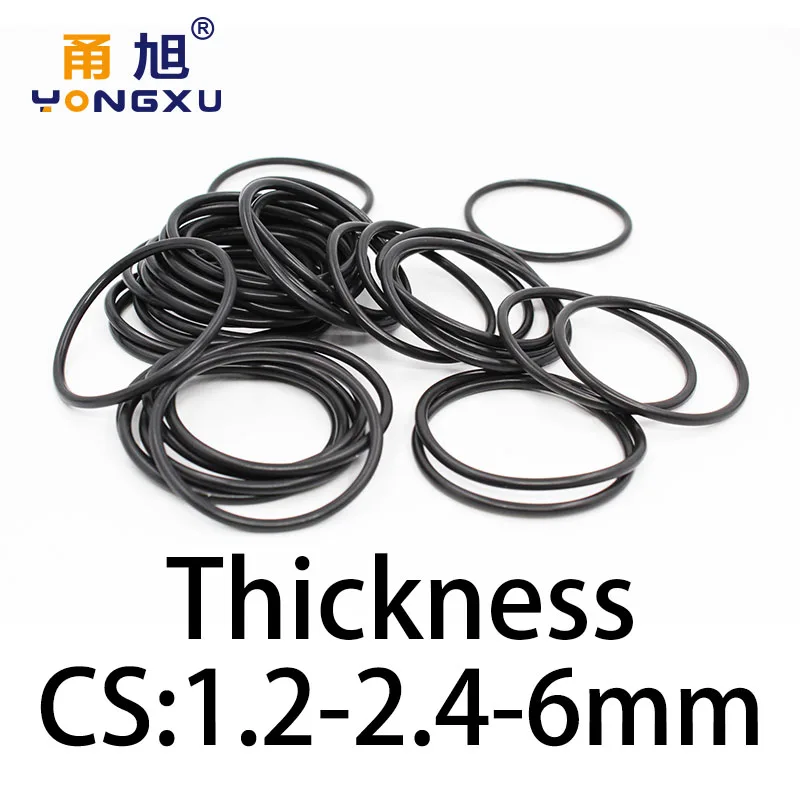 O-ring thickness 1.2/2.4/6mm CS NBR Nitrile sealing temperature resistant gasket rubber ring complete in specifications.-.